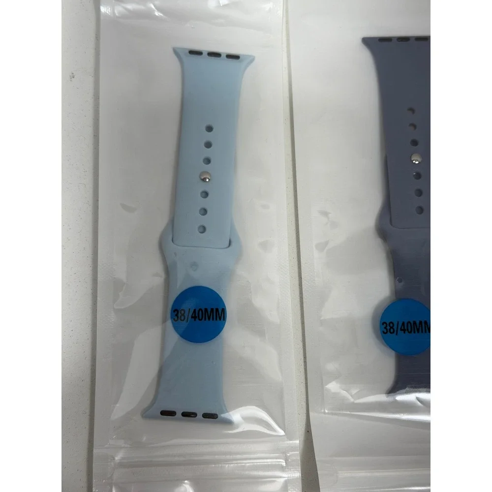 2 Pack Sport Bands 38mm‎ 40mm Silicone Straps Blue Purple Set for Apple Watch